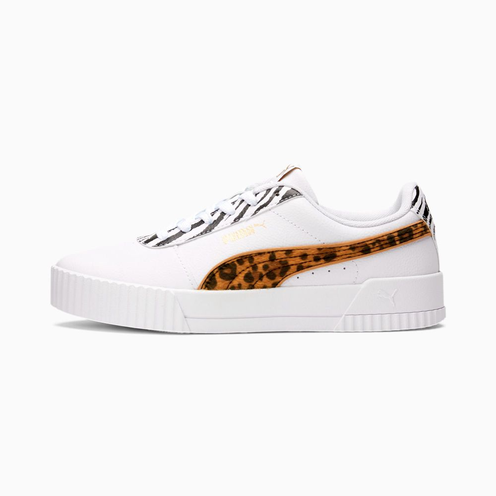 Puma Carina Animal Mix Női Sportcipő - Fehér/Arany ( Hungary - FMKJZ7946 )